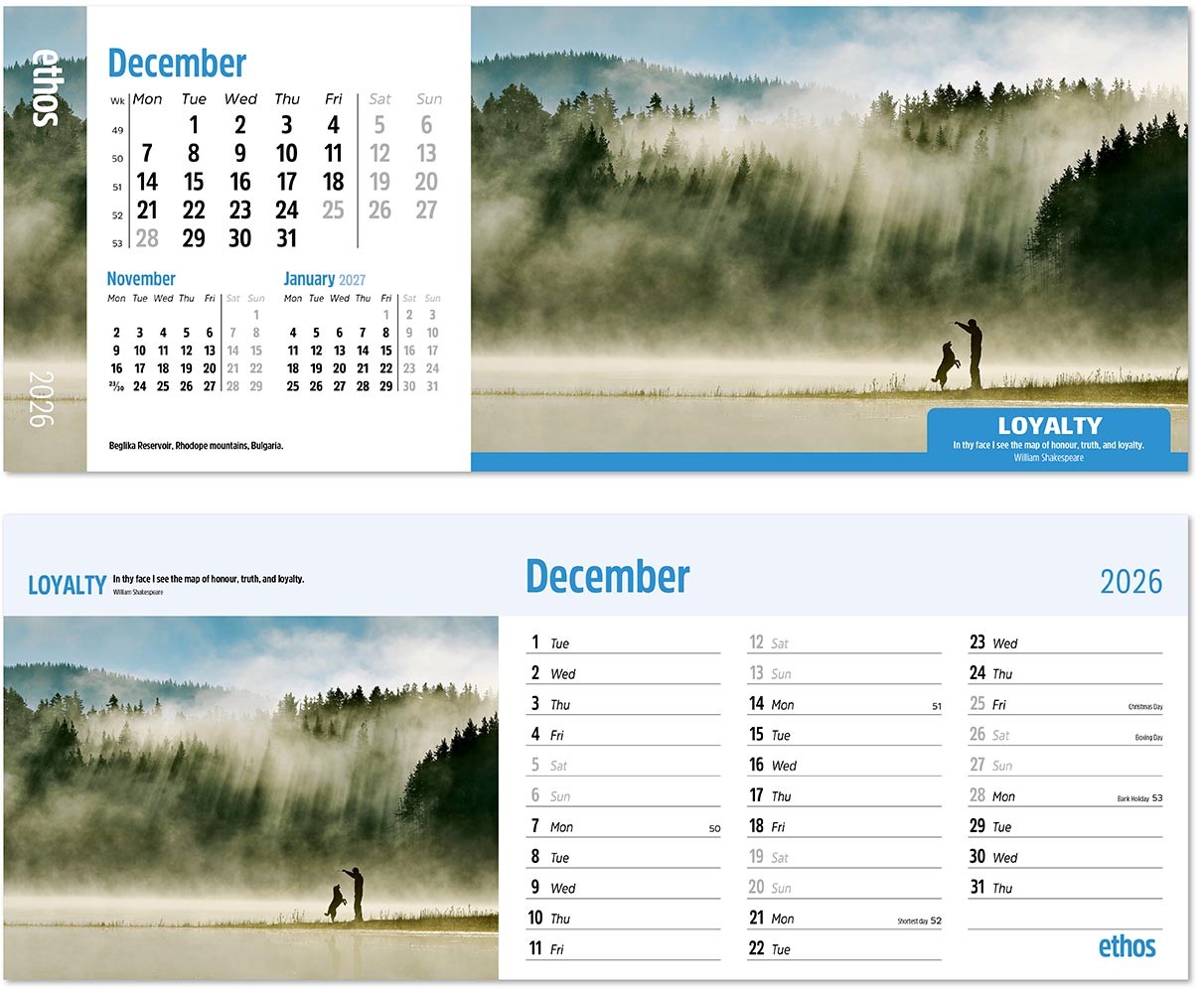 Ethos Desk Calendar