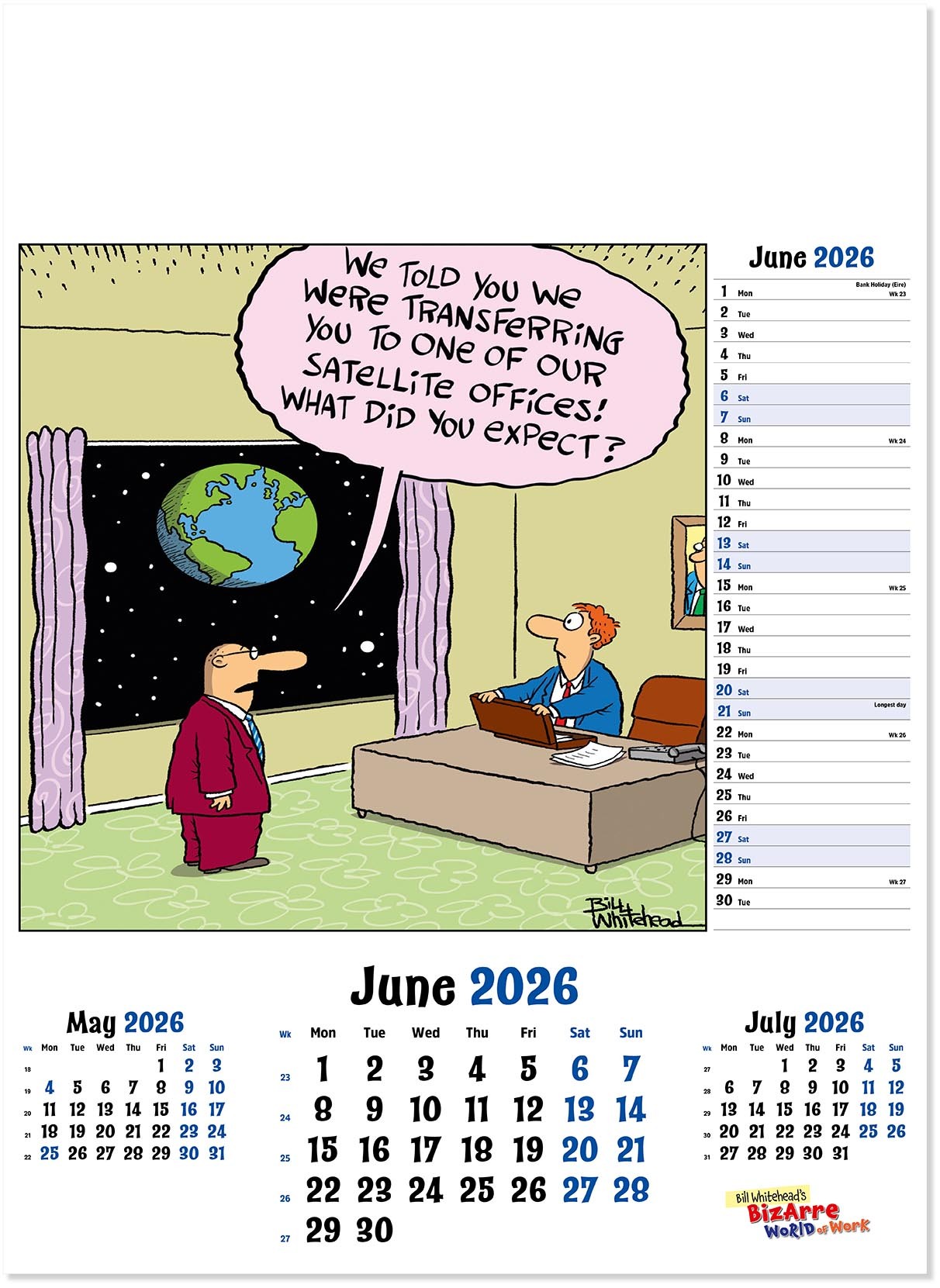 Bizarre World of Work Wall Calendar
