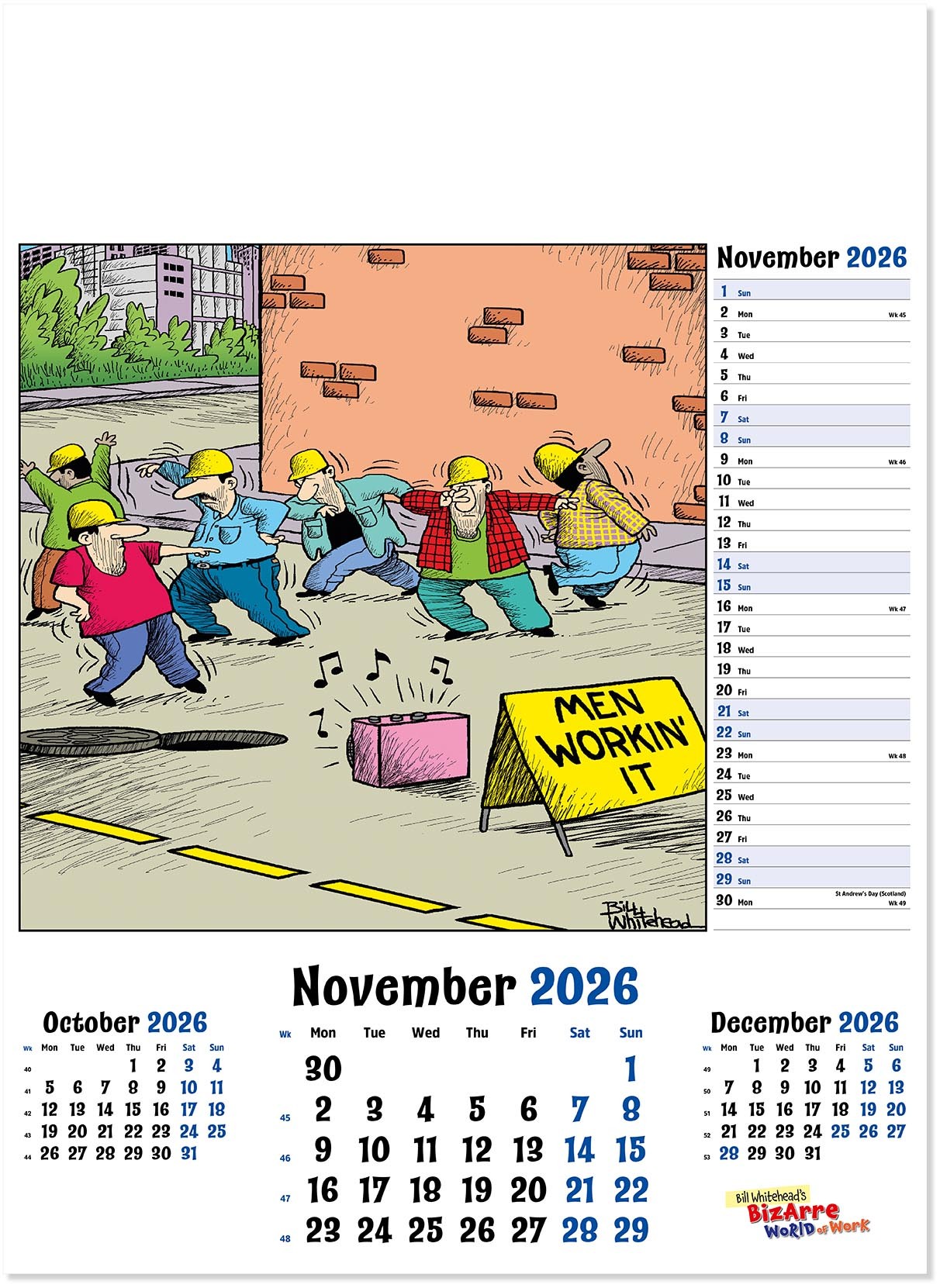 Bizarre World of Work Wall Calendar