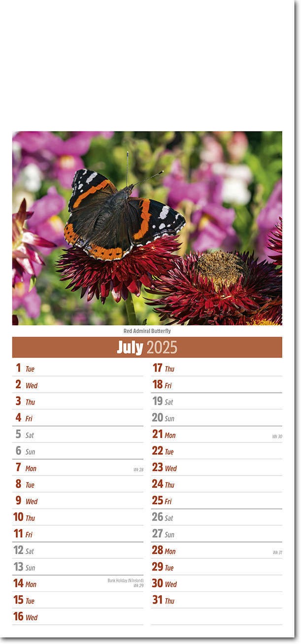 Slimline British Wildlife Compact Calendar